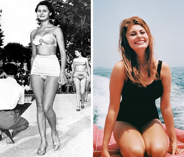 Советские и голливудские красавицы на пляже в купальниках